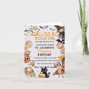 Cute Spooktacular Monster  Kids Birthday Invition Invitation