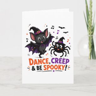 Cute Spooky Bat and Spider Dance Card