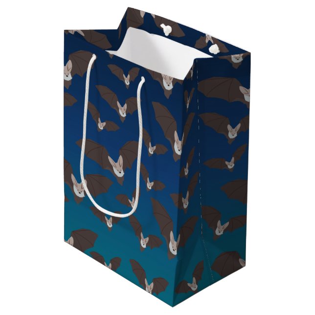 Cute Spooky Bat Pattern   Medium Gift Bag (Front Angled)