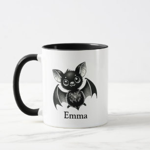 Cute Spooky Bat, Watercolor, Halloween Mug