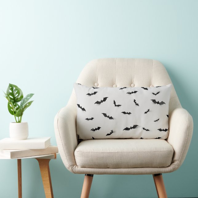Cute Spooky Bats Halloween Throw Pillow (Chair)