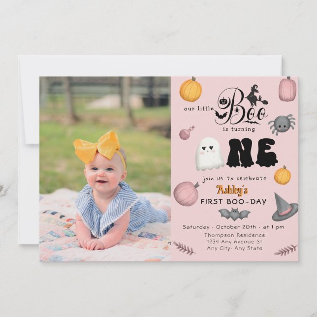 Cute Spooky |  Boo | 1st birthday  Invitation (Front)