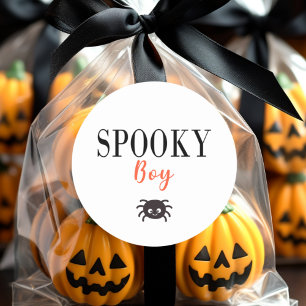 Cute Spooky Boy Family Halloween Spider Classic Round Sticker