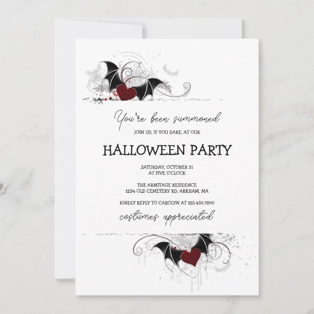 Cute Spooky Calligraphy Halloween Party Invitation (Front)