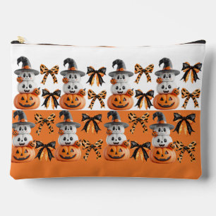 Cute Spooky Coquette Halloween Pumpkin Accessory Pouch