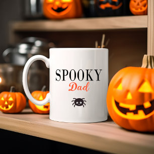 Cute Spooky Dad Family Halloween Spider Two-Tone Coffee Mug