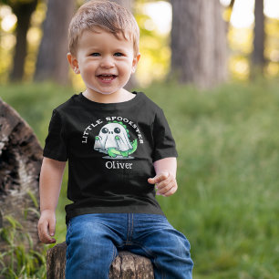 Cute, Spooky Dinosaur, Custom Name, Halloween Baby T-Shirt