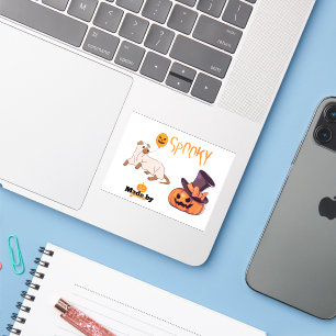 Cute Spooky Dog Ghost & Pumpkin Halloween Design –