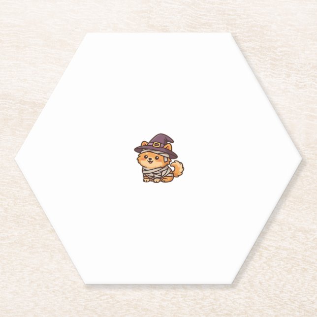 Cute Spooky Dog � Kawaii Halloween Puppy Classic T Paper Coaster (Front)