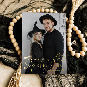 Cute Spooky Era Photo Halloween Foil Holiday Card