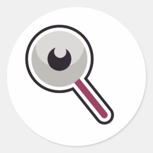 Cute Spooky Eyeball Magnifying Glass Halloween Car Classic Round Sticker