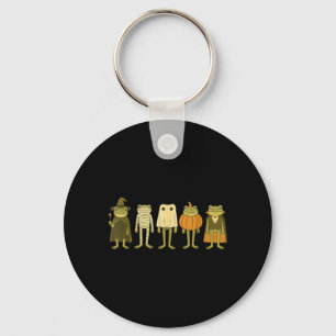 Cute Spooky Frogs Halloween Costumes Key Ring