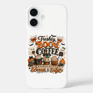 Cute Spooky Ghost Coffee Lover Halloween iPhone 16 Case