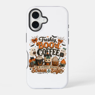 Cute Spooky Ghost Coffee Lover Halloween iPhone 16 Case
