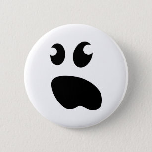 Cute spooky ghost face Halloween party pinback 6 Cm Round Badge
