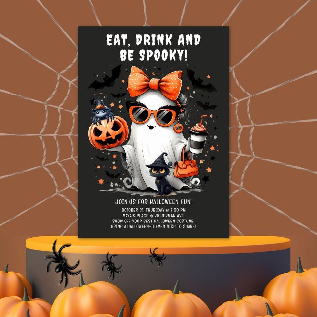 Cute Spooky Ghost Halloween Party Invitation (Creator Uploaded)