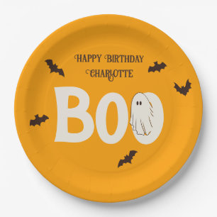 Cute Spooky Ghost Halloween Teen Birthday Paper Plate
