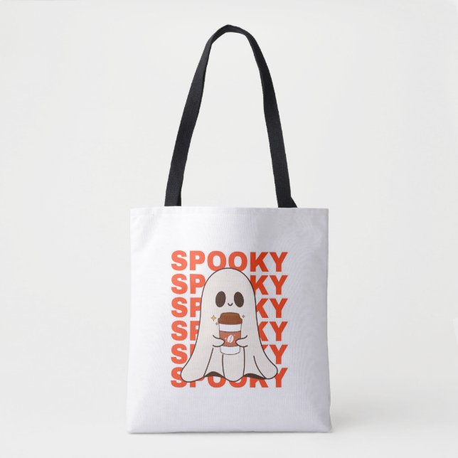 Cute Spooky Ghost Halloween Tote Bag (Front)