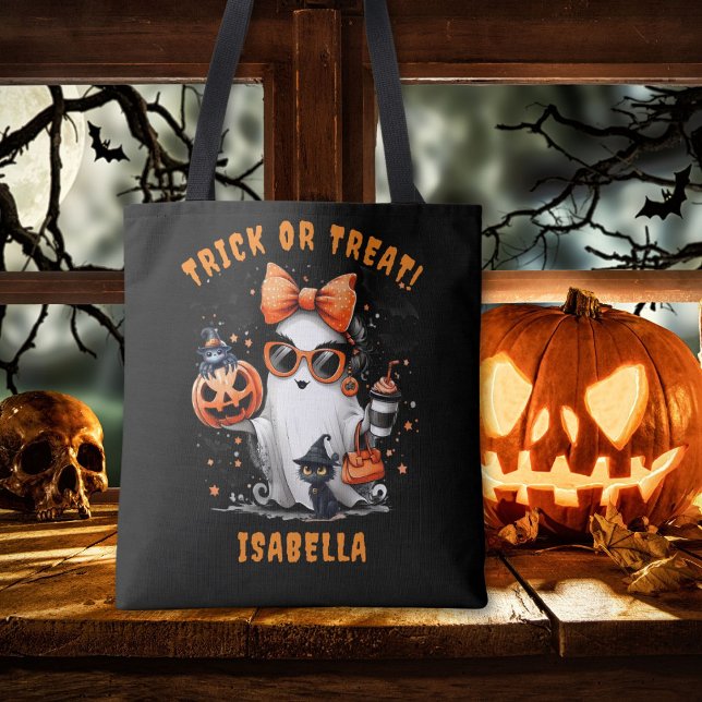 Cute Spooky Ghost Halloween Trick or Treat Tote  (Creator Uploaded)