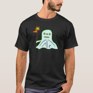 Cute Spooky Ghost with Orange Flag T-Shirt