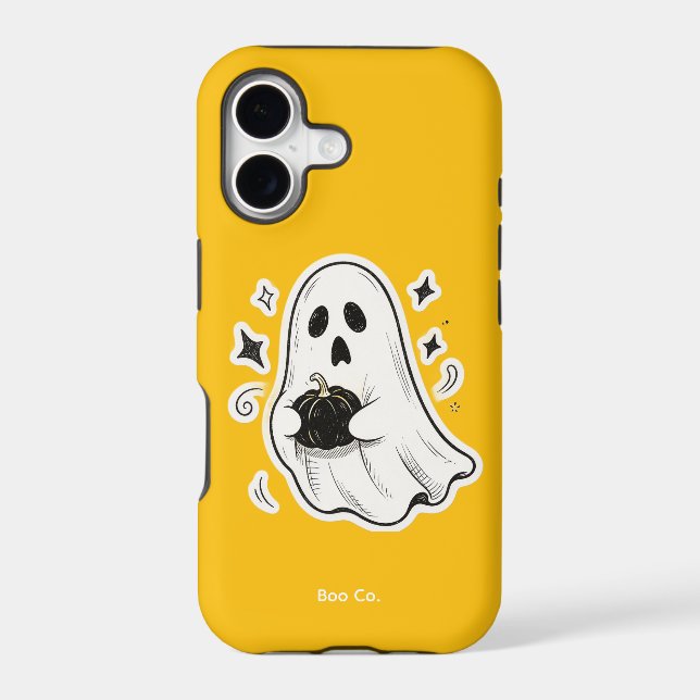 Cute Spooky Ghost with Pumpkin (Back)