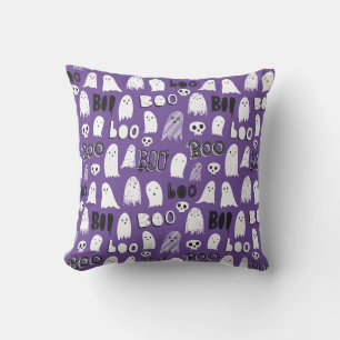 Cute Spooky Ghosts, Skulls and Boo Cushion