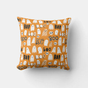 Cute Spooky Ghosts, Skulls and Boo Cushion