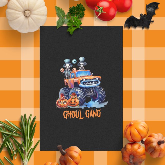 Cute Spooky Ghoul Gang Skeletons Truck Halloween Tissue Paper (Creator Uploaded)