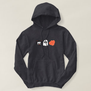 Cute Spooky Halloween Cat Ghost Seashell Trio Hoodie