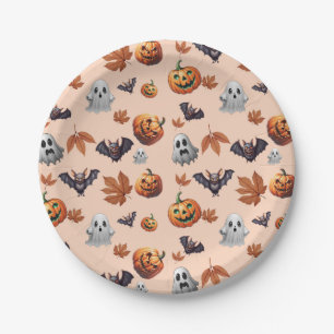 Cute Spooky Halloween Design Paper Plate