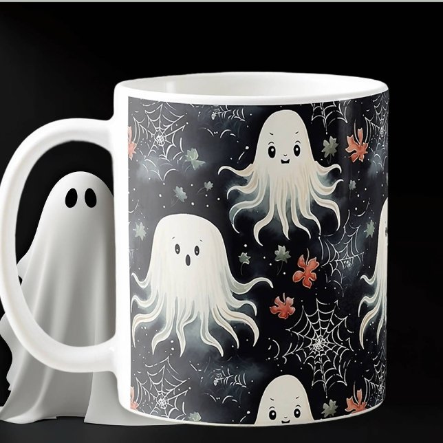 Cute Spooky Halloween Floating Whimsical Ghosts Coffee Mug (Creator Uploaded)