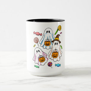 Cute Spooky Halloween Ghosts & Trick or Treat Swee Mug