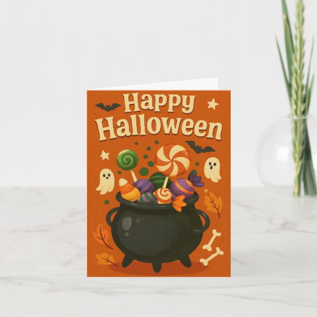 Cute Spooky Halloween  Holiday Card (Front)