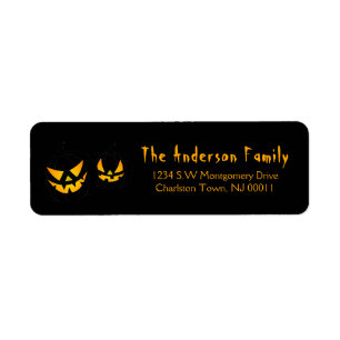 Cute Spooky Halloween Jack-O-Lantern Pumpkin Return Address Label