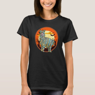 Cute Spooky Halloween Mummy Alpaca Costume Llama T-Shirt