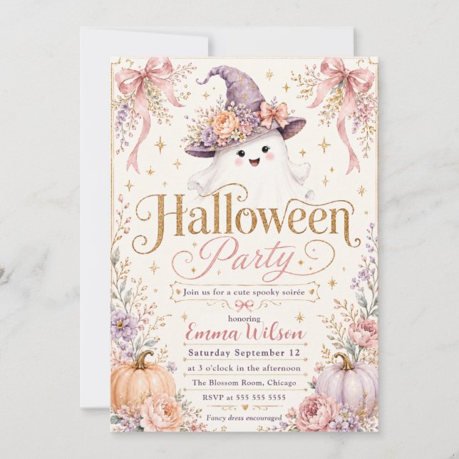 Cute Spooky Halloween Party Invitation (Front)