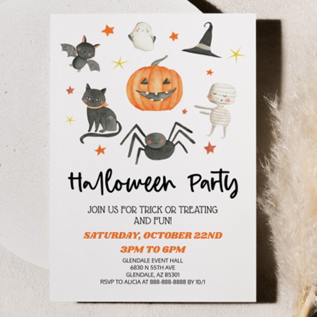 Cute Spooky Halloween Party Invitation (Creator Uploaded)