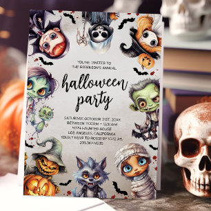 Cute Spooky Halloween Party Invitation