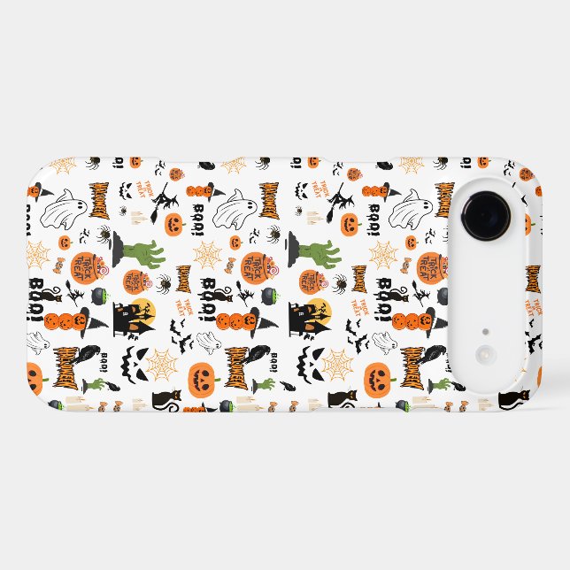 Cute Spooky Halloween Pattern iPhone Case (Back (Horizontal))