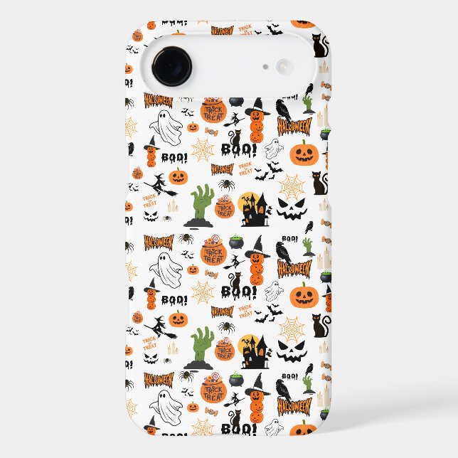 Cute Spooky Halloween Pattern iPhone Case (Back)