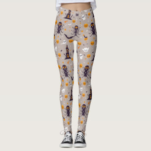 Cute Spooky Halloween Pattern  Leggings