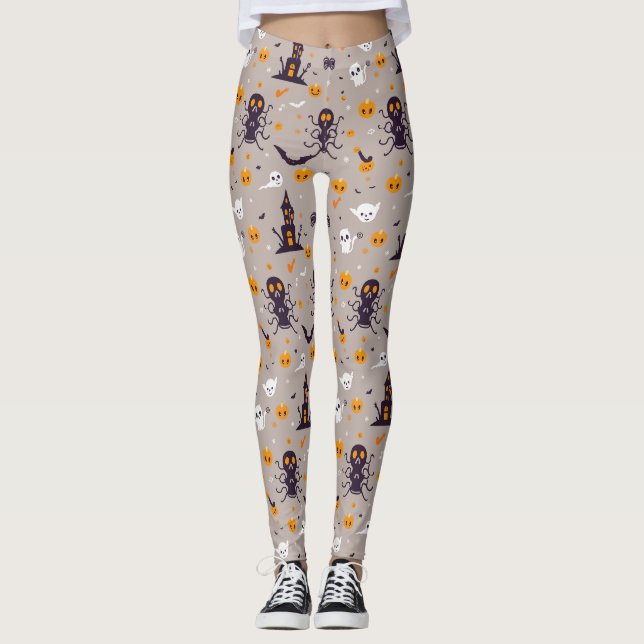 Cute Spooky Halloween Pattern  Leggings (Front)