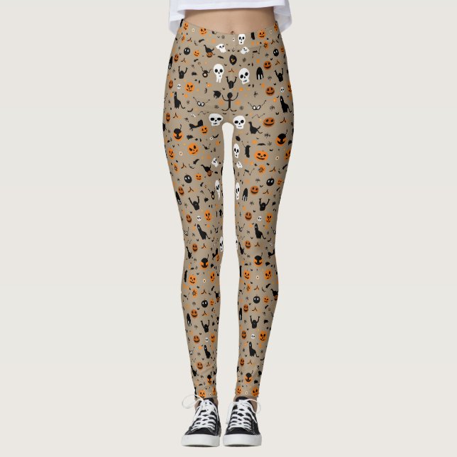 Cute Spooky Halloween Pattern  Leggings (Front)