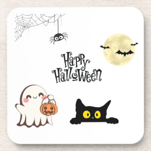 Cute & Spooky Halloween Plastic Coaster