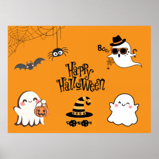 Cute & Spooky Halloween  Poster