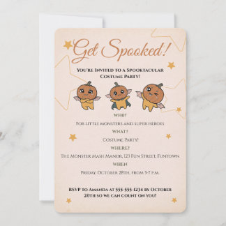 Cute Spooky Halloween Pumpkin Costume Party Invitation