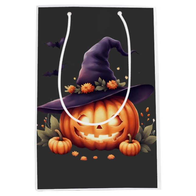 Cute Spooky Halloween – Pumpkin  Medium Gift Bag (Front)