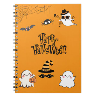 Cute & Spooky Halloween Spiral Notebook