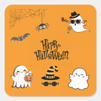 Cute & Spooky Halloween  Square Sticker