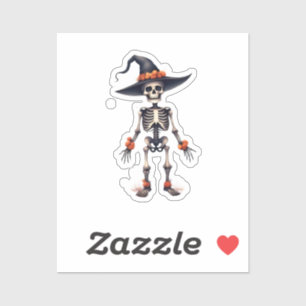 Cute Spooky Halloween Sticker – Skeleton Vibe